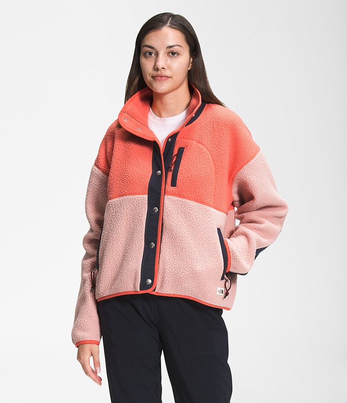 The North Face Womens Softshell Jacket Cragmont Fleece 764NUJASH - Orange/Rose